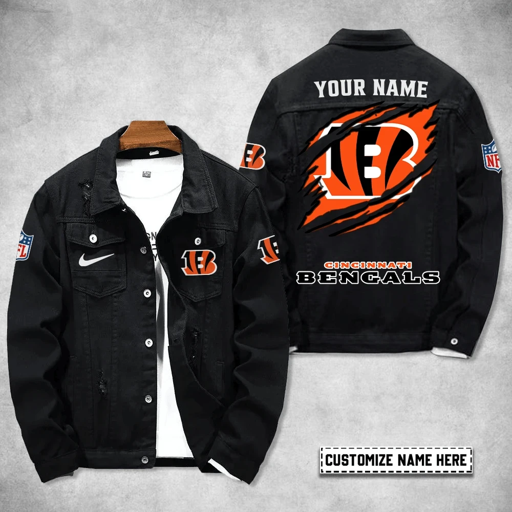 Cincinnati Bengals Personalized Premium Denim Jacket S9DJ072