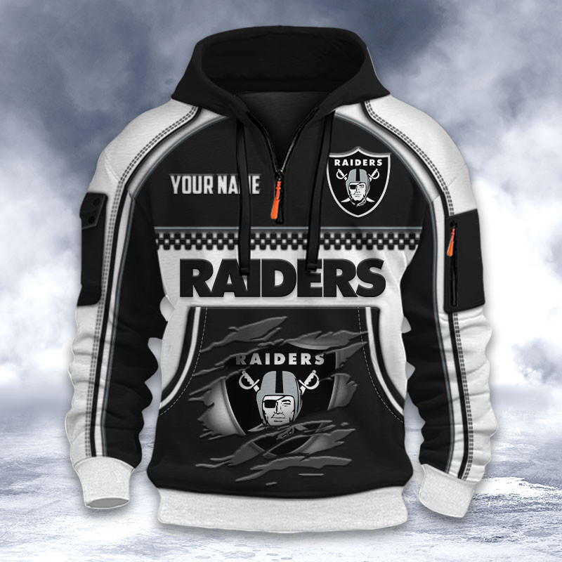 Las Vegas Raiders DMHT2603 3D Half-zip Hoodie