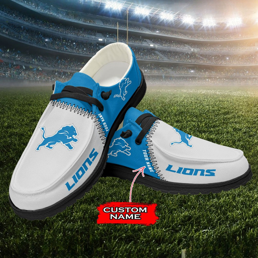 Detroit Lions Moccasin Slippers - Hey Dude Shoes Style AZCHDUDE062