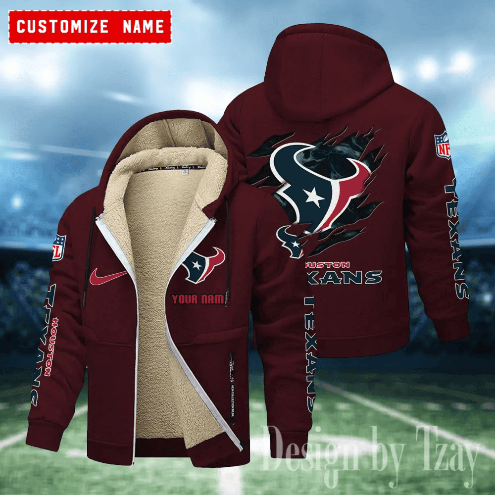 Houston Texans Hoodies Zip Velvet Coat ANZTZH078
