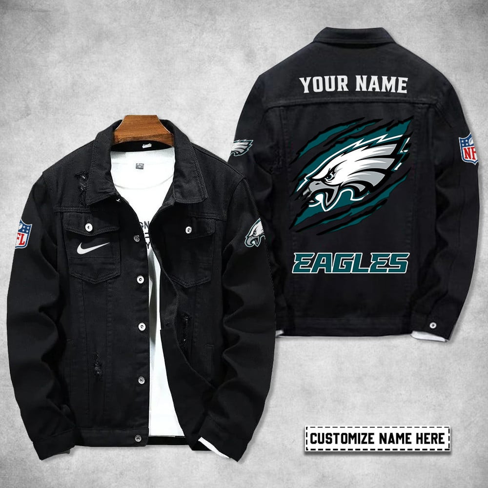 Philadelphia Eagles Personalized Premium Denim Jacket S9DJ061