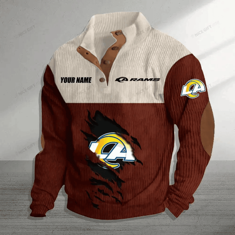 NFL Los Angeles Rams Color Block Stand Collar Sweatshirt CBSCS-K4B1S8