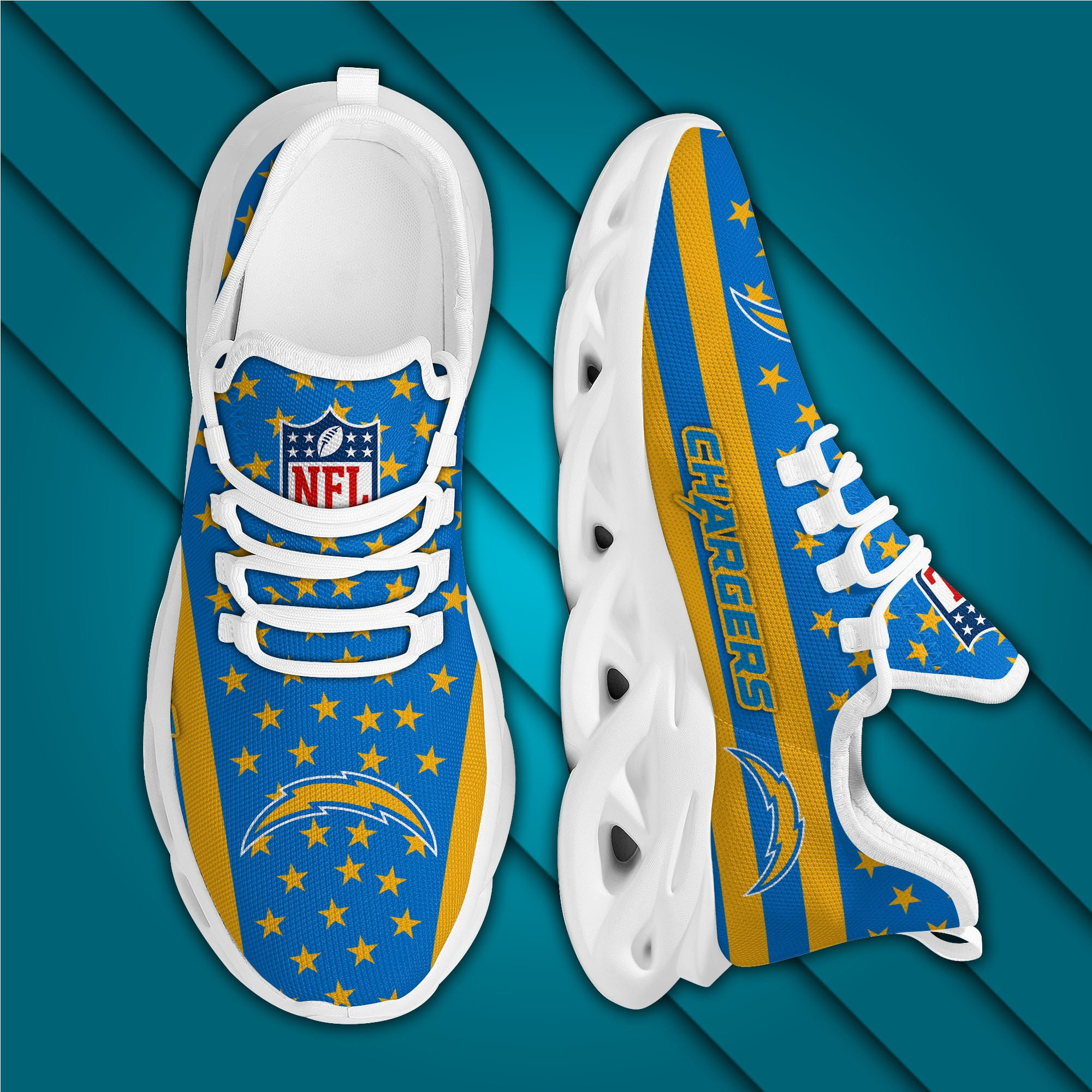 Los Angeles Chargers Yezy Running Sneakers 45