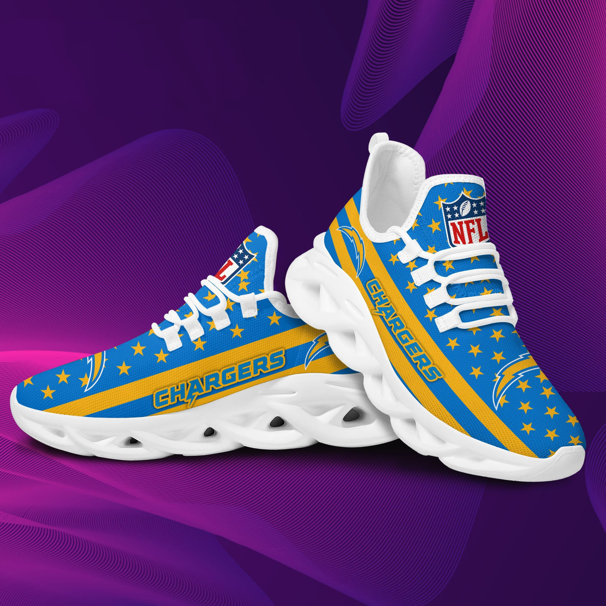Los Angeles Chargers Yezy Running Sneakers 45