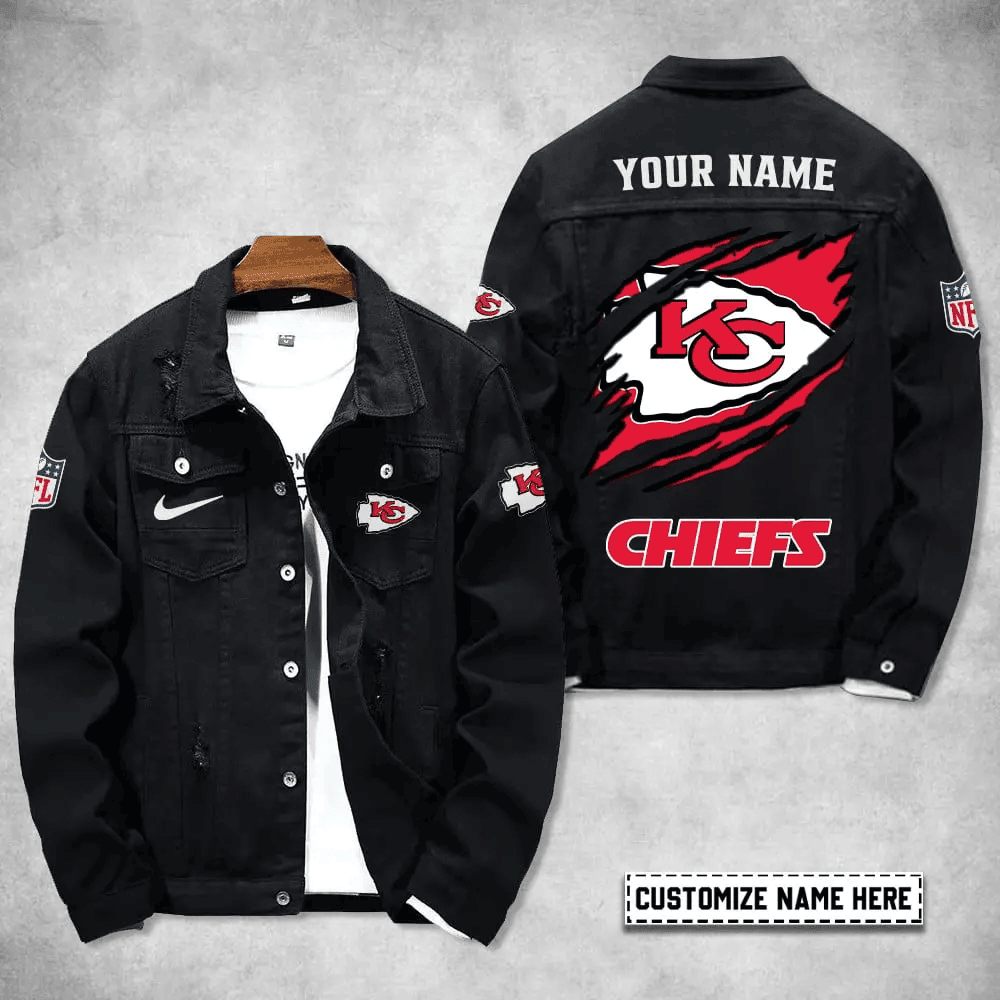 Kansas City Chiefs Personalized Premium Denim Jacket S9DJ071