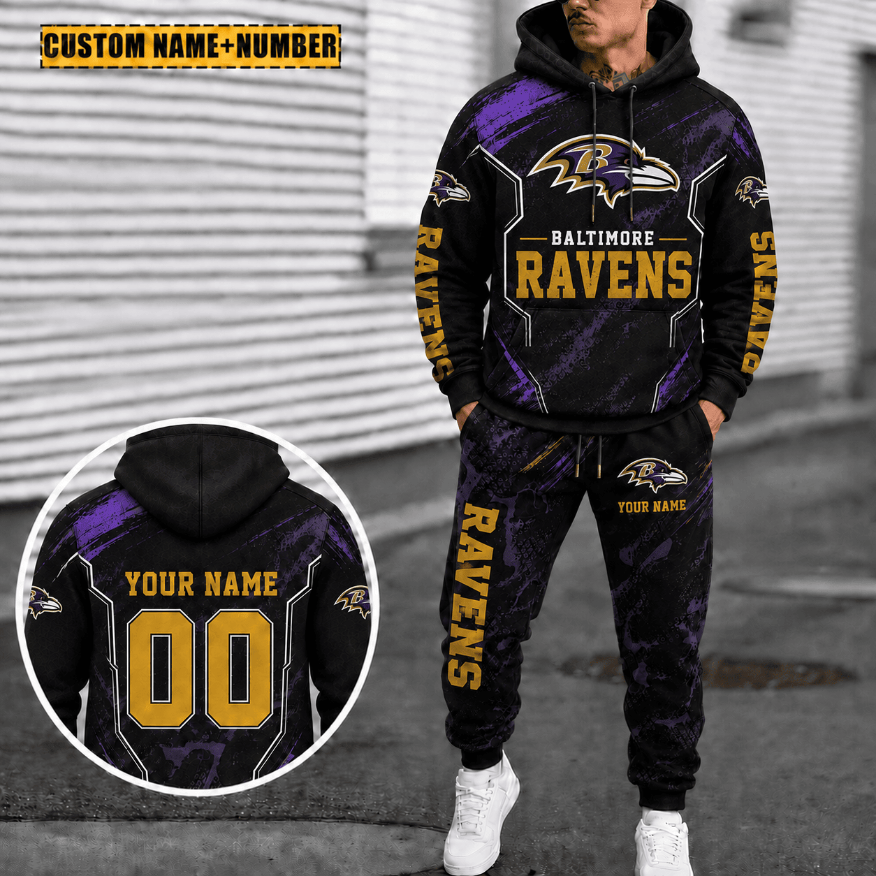 Baltimore Ravens Personalized Combo Hoodie And Sweatpants Gift For Fan VAN3119