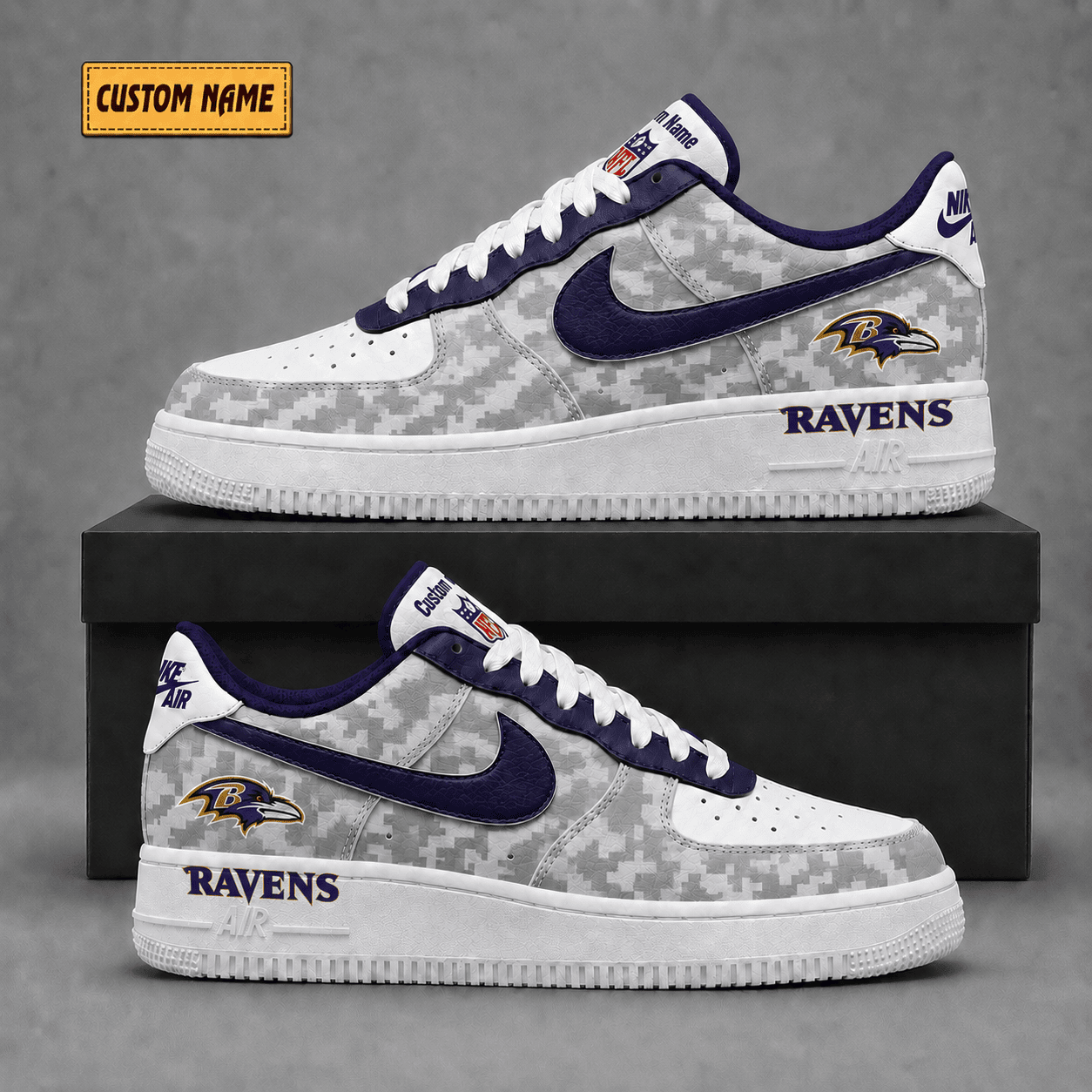 Baltimore Ravens | Premium NFL Fear The Team AF1 Sneakers - VA36228