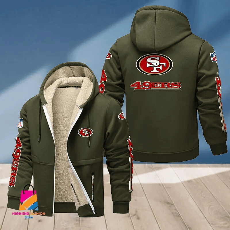 San Francisco 49ers Multicolor Premium Thick Zip-Up Hoodie ANZTZH028