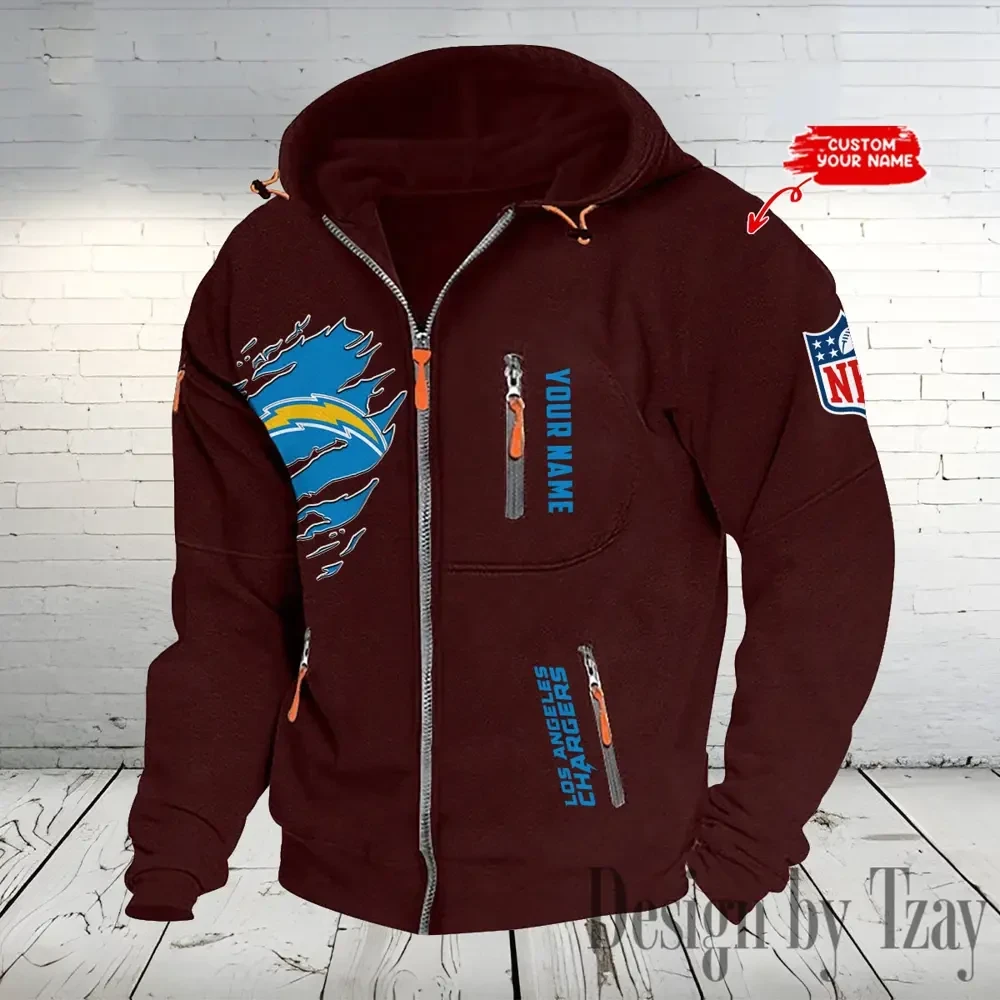Los Angeles Chargers Hooded Cardigan Zip Hoodie ANZ2DZH238