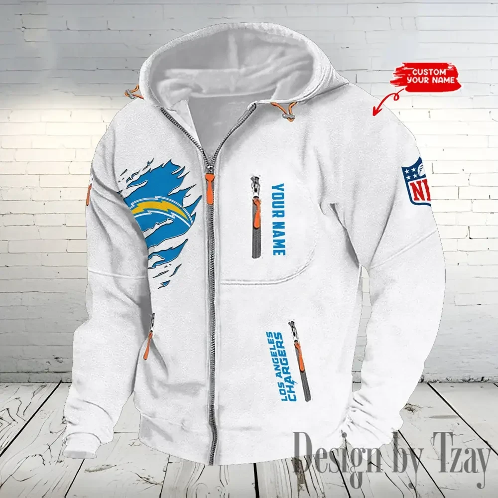 Los Angeles Chargers Hooded Cardigan Zip Hoodie ANZ2DZH238