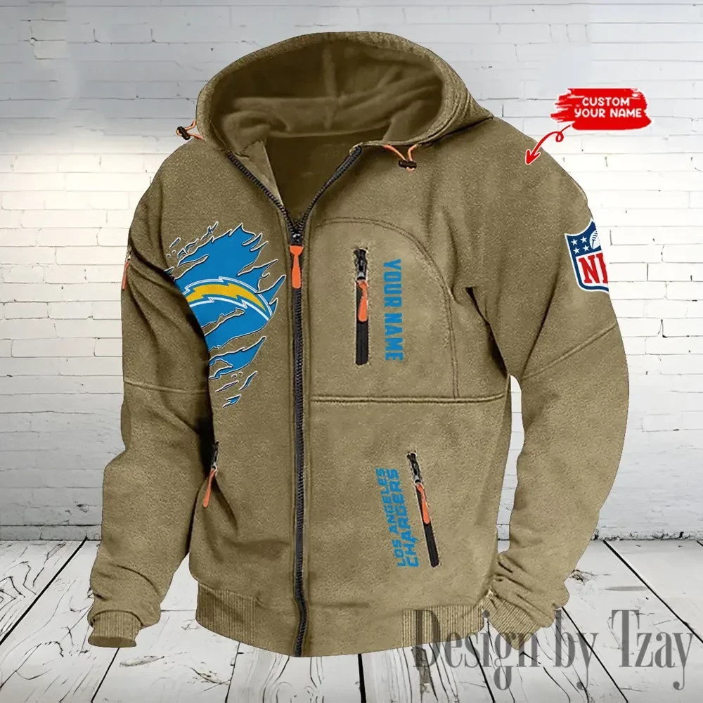 Los Angeles Chargers Hooded Cardigan Zip Hoodie ANZ2DZH238