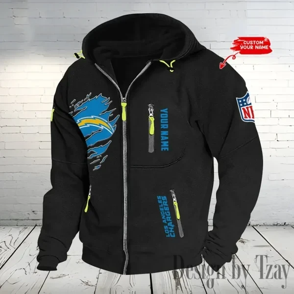 Los Angeles Chargers Hooded Cardigan Zip Hoodie ANZ2DZH238