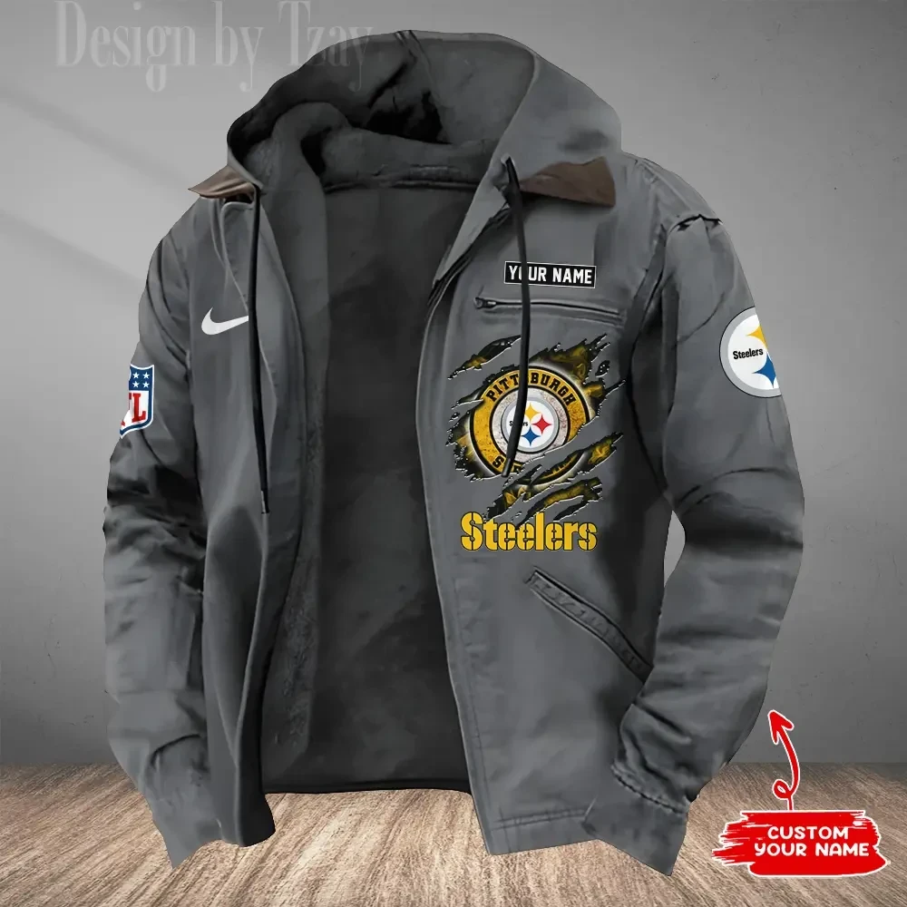 Pittsburgh Steelers Men's Casual Padded Jacket Hooded Trending 2026 SPTPJH188