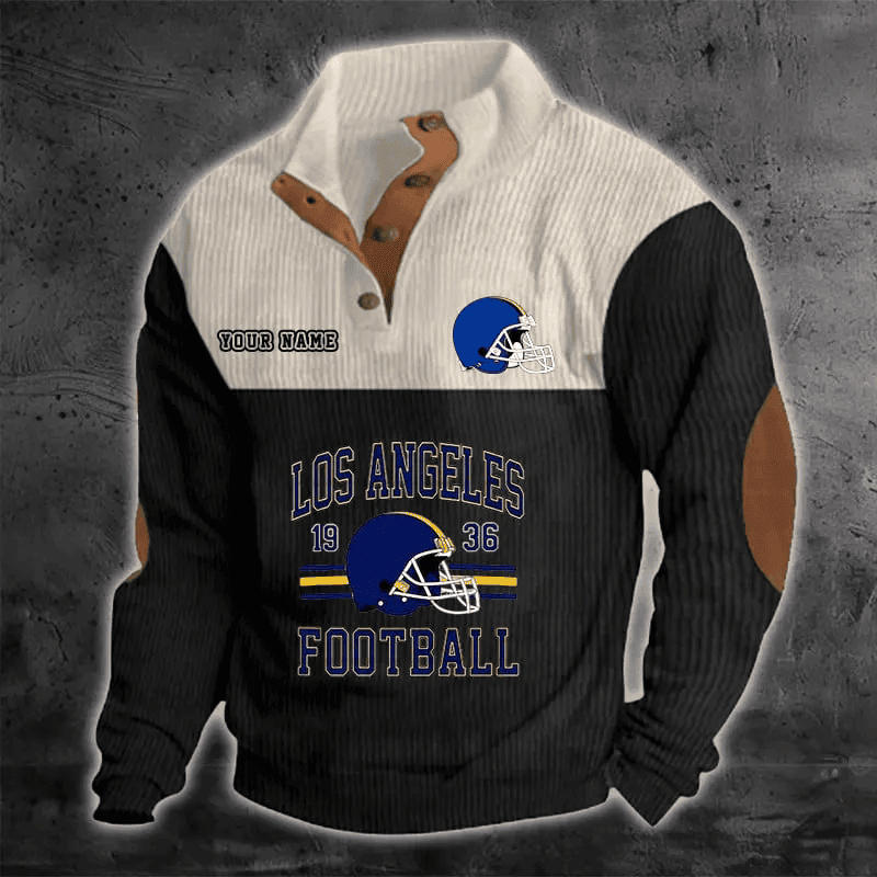 Los Angeles Rams S9DBSCH1187 Color Block Stand Collar Sweatshirt