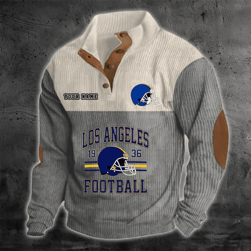 Los Angeles Rams S9DBSCH1187 Color Block Stand Collar Sweatshirt