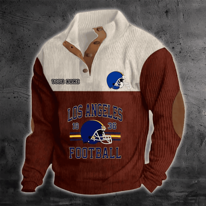 Los Angeles Rams S9DBSCH1187 Color Block Stand Collar Sweatshirt