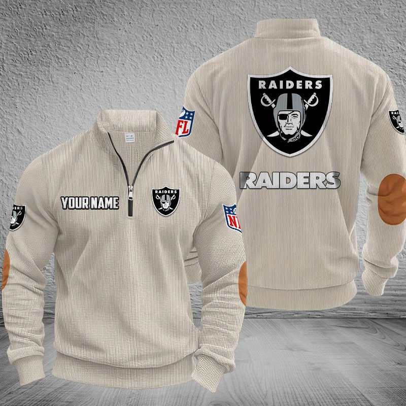 Las Vegas Raiders DMSH0285 Stand Collar Half-zip Sweatshirt Multicolor