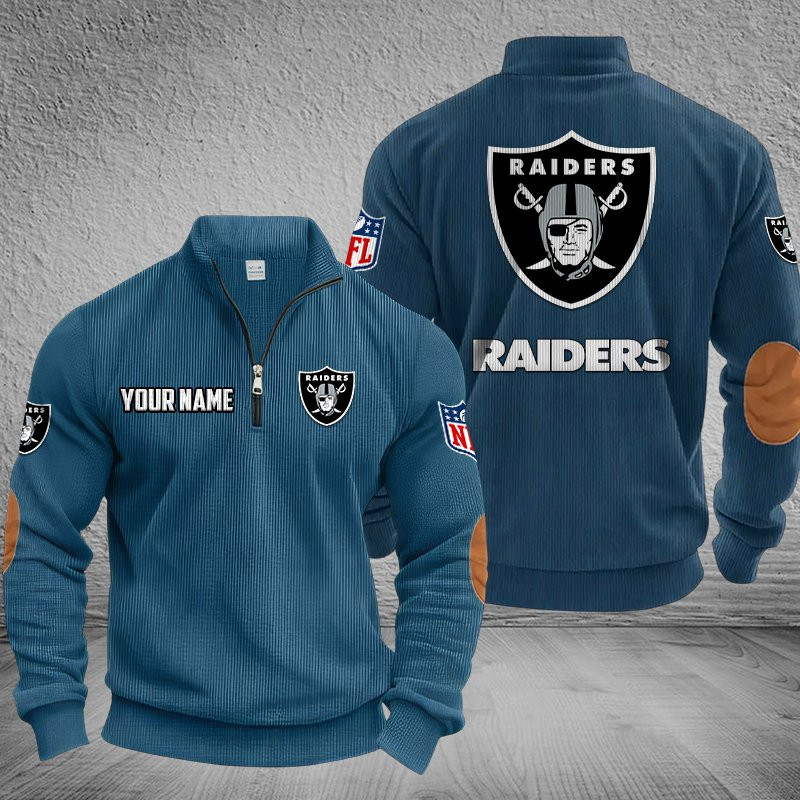 Las Vegas Raiders DMSH0285 Stand Collar Half-zip Sweatshirt Multicolor