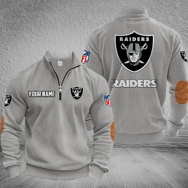 Las Vegas Raiders DMSH0285 Stand Collar Half-zip Sweatshirt Multicolor