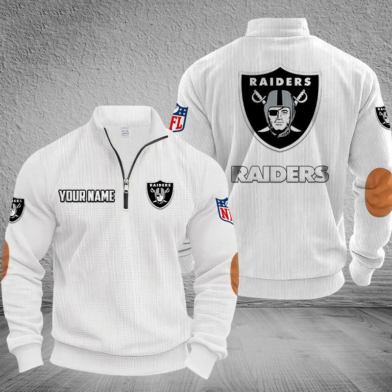 Las Vegas Raiders DMSH0285 Stand Collar Half-zip Sweatshirt Multicolor
