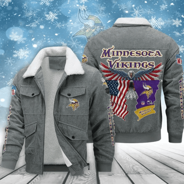 Minnesota Vikings VITCJ092 Men’s Thickened Corduroy Jacket