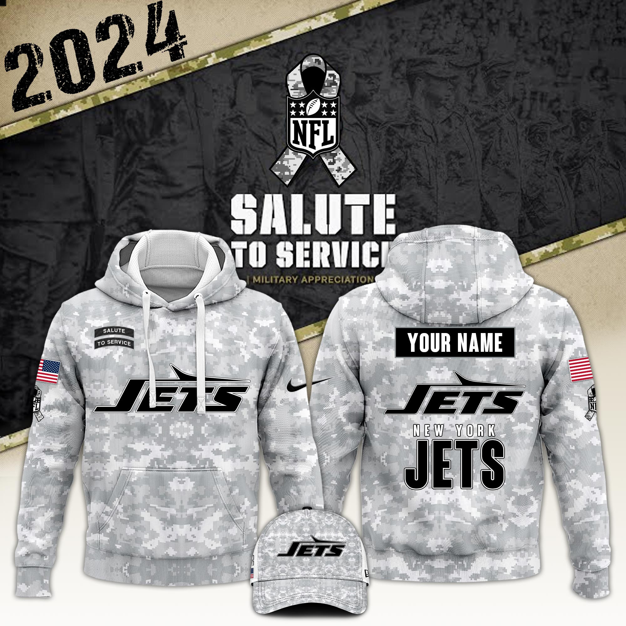 New York Jets Veterans Day Hoodie VTR5029