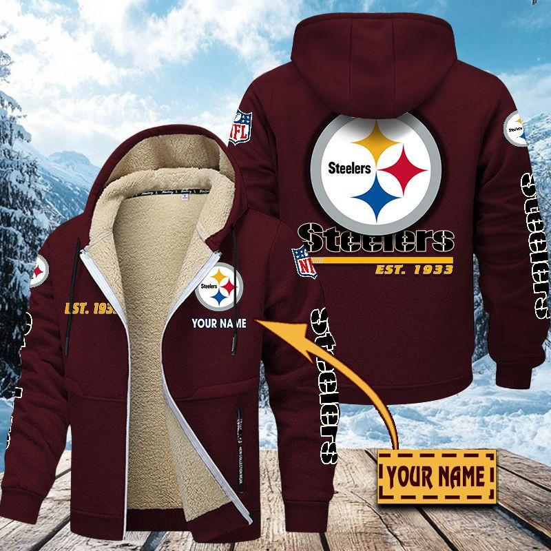 Pittsburgh Steelers Premium Sherpa-Lined Winter Hoodie – Personalized Edition VITZC097