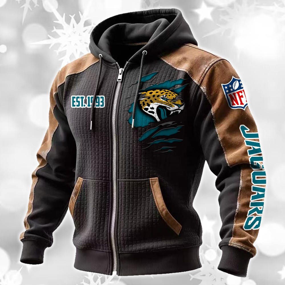 Jacksonville Jaguars Waffle Full-Zip Fleece Hoodie DMAG0015