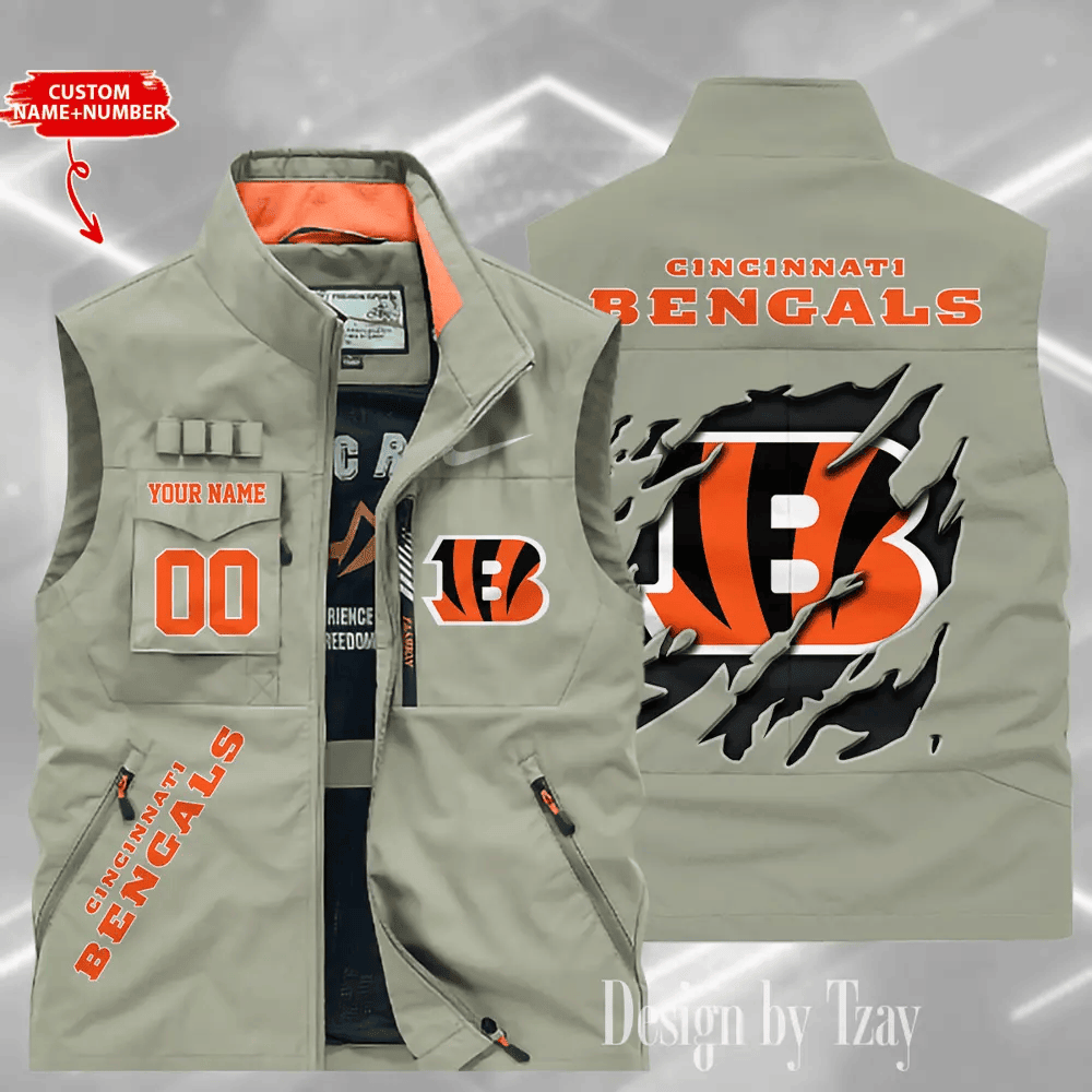 Cincinnati Bengals Sleeveless Jacket Multicolor S9SLJK072