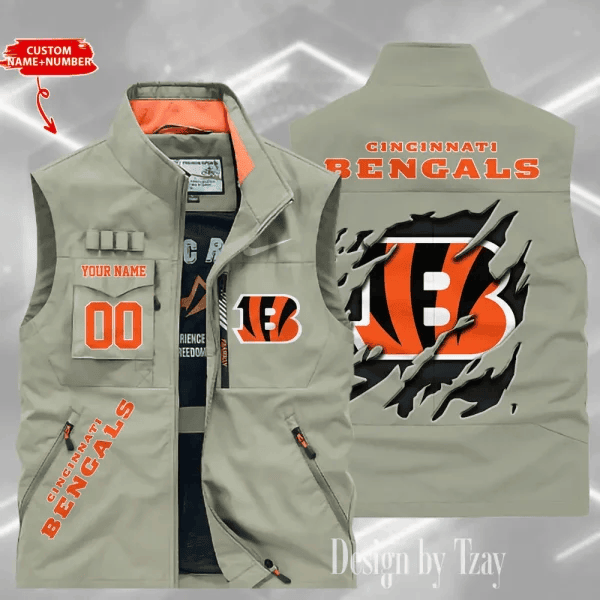 Cincinnati Bengals Sleeveless Jacket Multicolor S9SLJK072