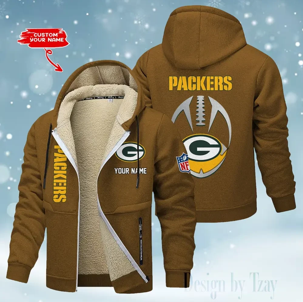 Green Bay Packers Hoodies Zip Velvet Coat AANZTZH110