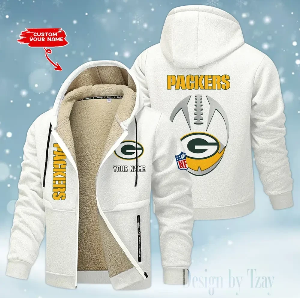 Green Bay Packers Hoodies Zip Velvet Coat AANZTZH110