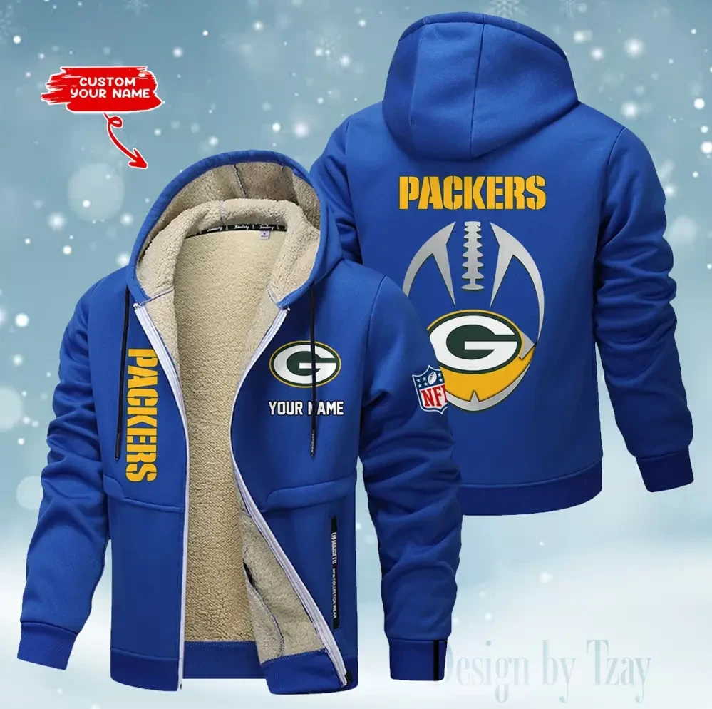 Green Bay Packers Hoodies Zip Velvet Coat AANZTZH110