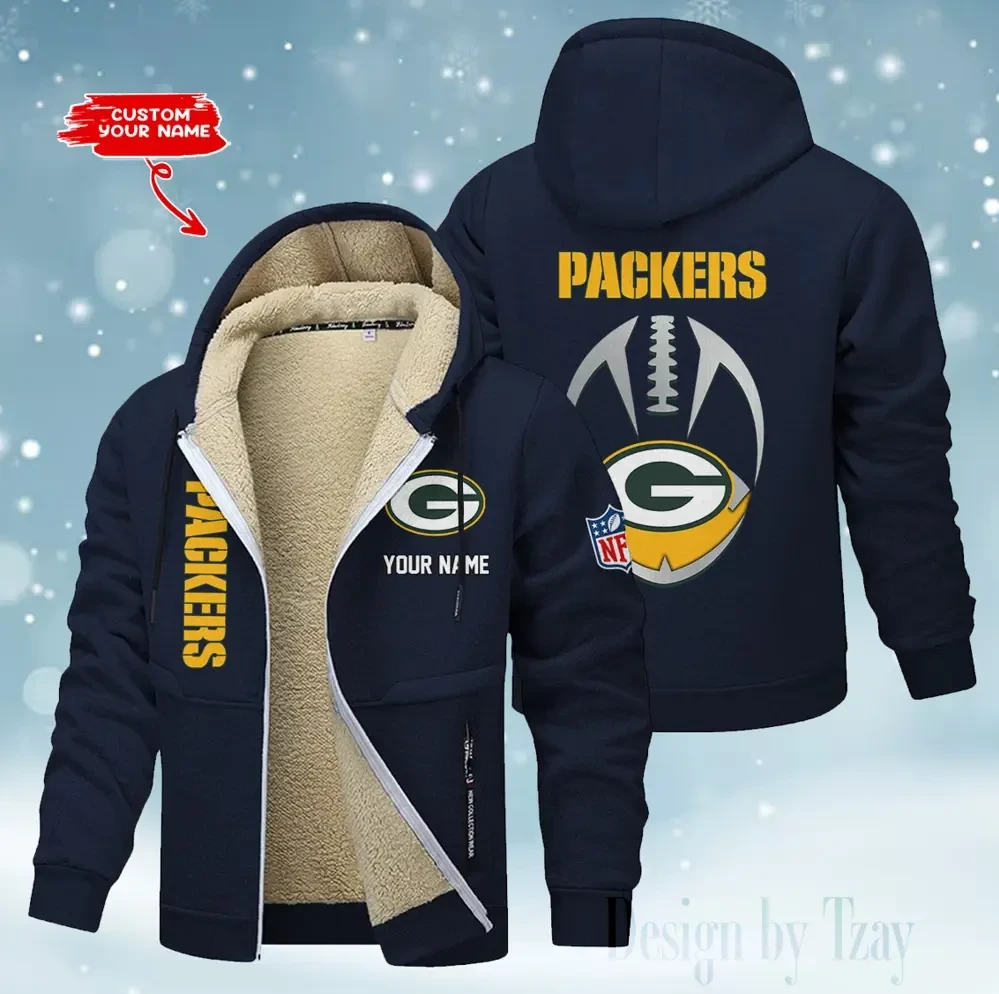 Green Bay Packers Hoodies Zip Velvet Coat AANZTZH110