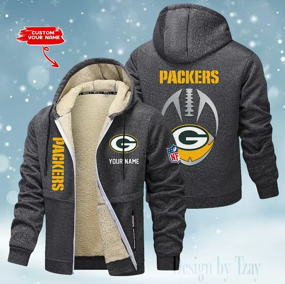 Green Bay Packers Hoodies Zip Velvet Coat AANZTZH110