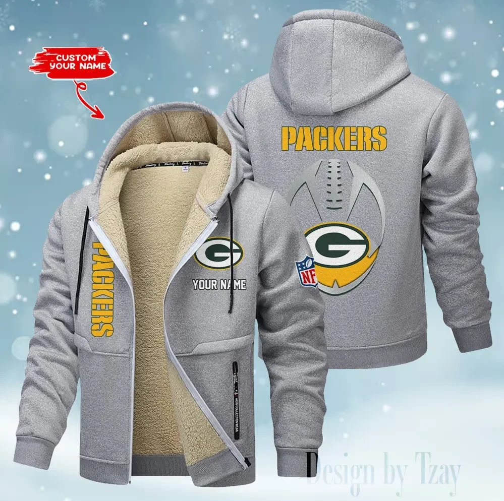 Green Bay Packers Hoodies Zip Velvet Coat AANZTZH110