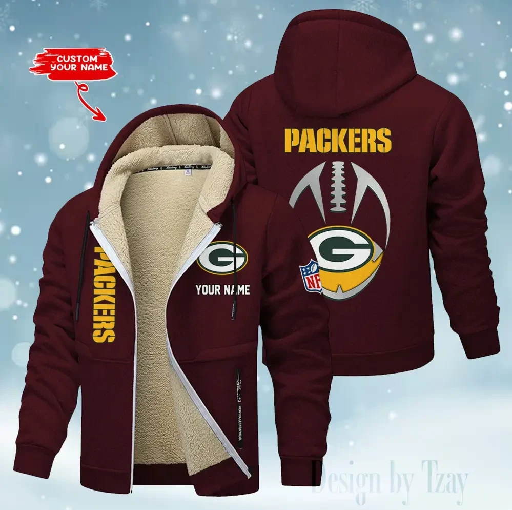 Green Bay Packers Hoodies Zip Velvet Coat AANZTZH110