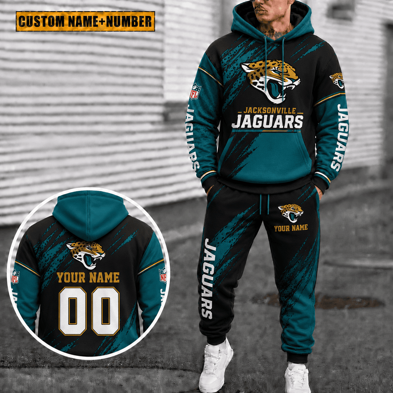 Jacksonville Jaguars Personalized Combo Hoodie And Sweatpants Gift For Fan VAN6134