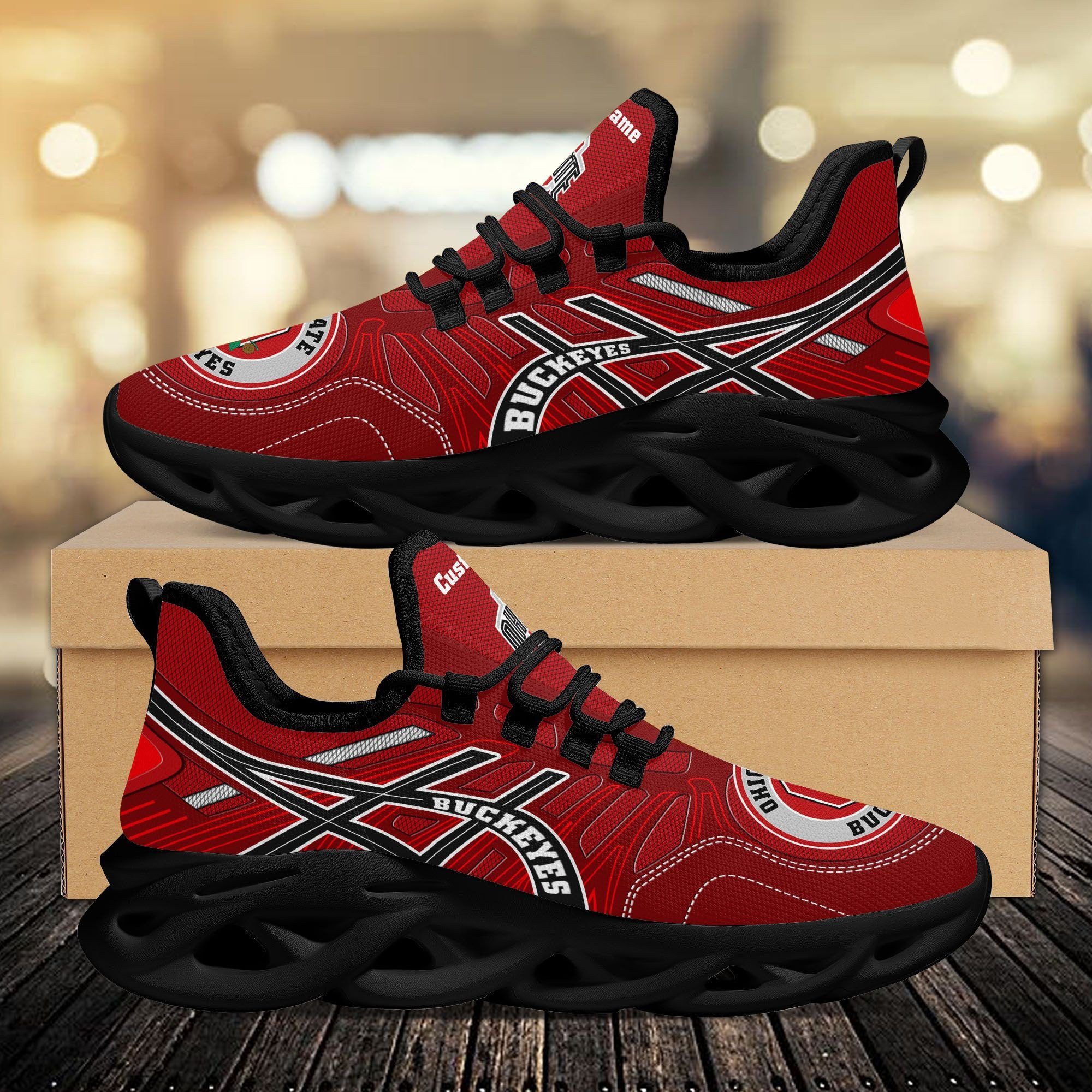 NCAAF Ohio State Buckeyes (Your Name) Max Soul Shoes Nicegift MSSR2U0