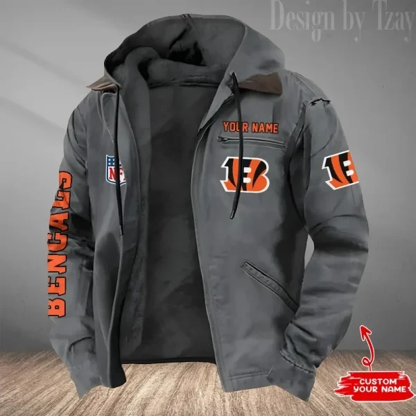 Cincinnati Bengals Men's Casual Padded Jacket Hooded Trending 2026 SPTPJH072