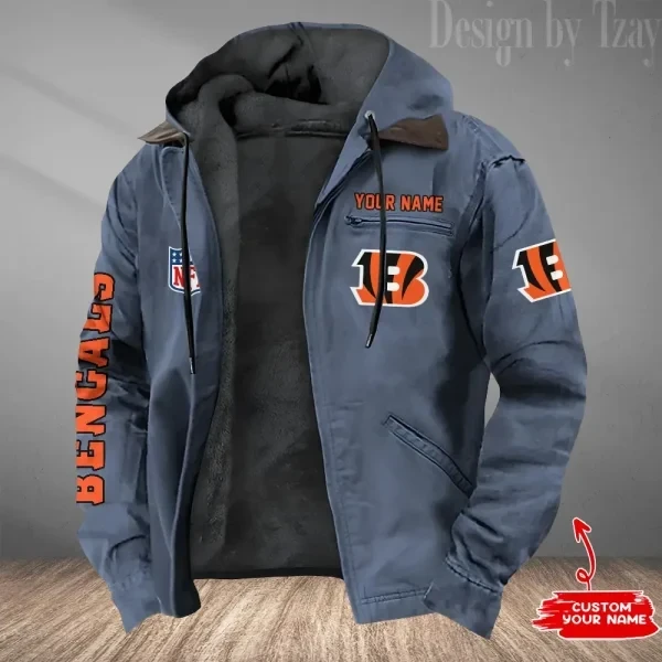 Cincinnati Bengals Men's Casual Padded Jacket Hooded Trending 2026 SPTPJH072