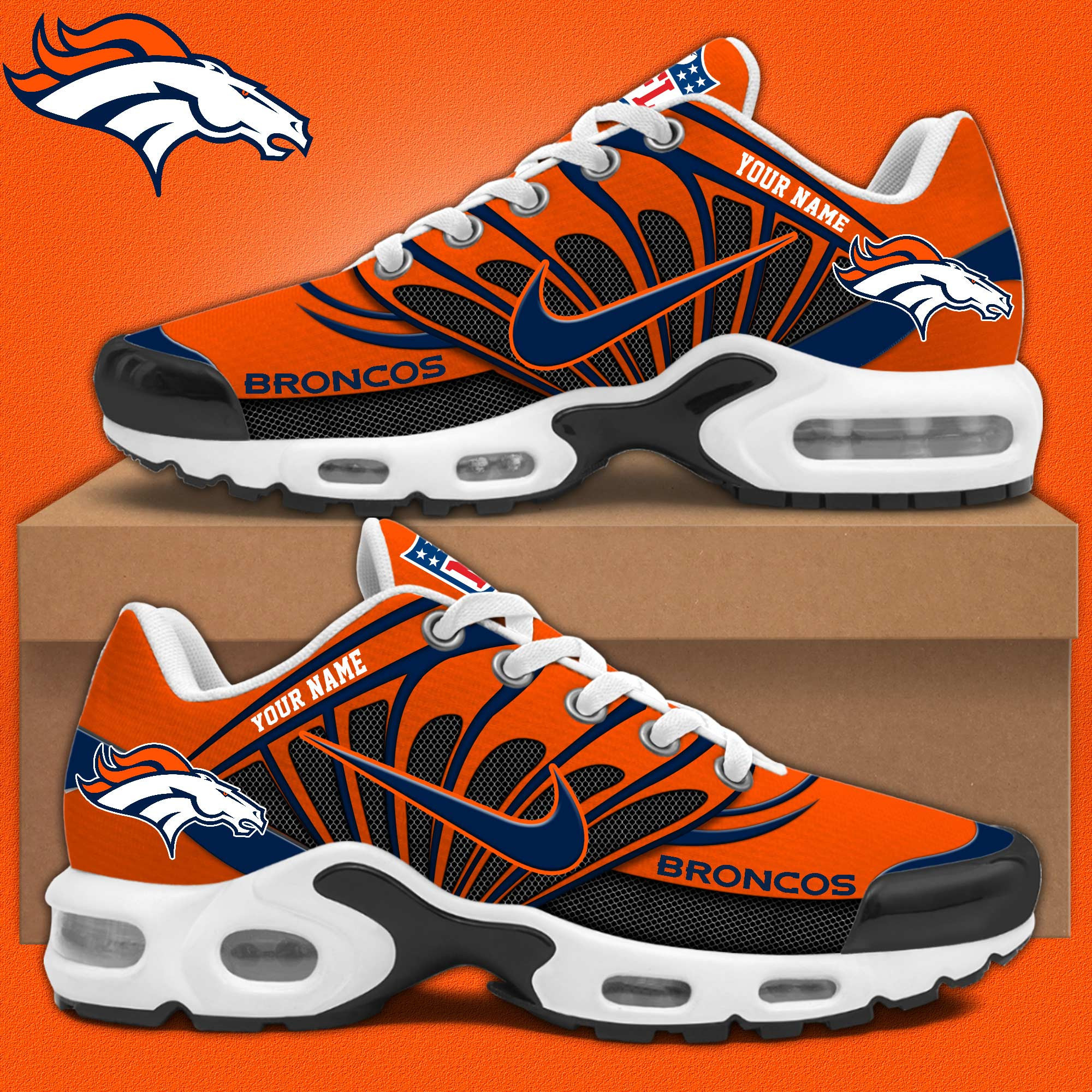 Denver Broncos Personalized Plus Sneakers 0813 BGTN1249