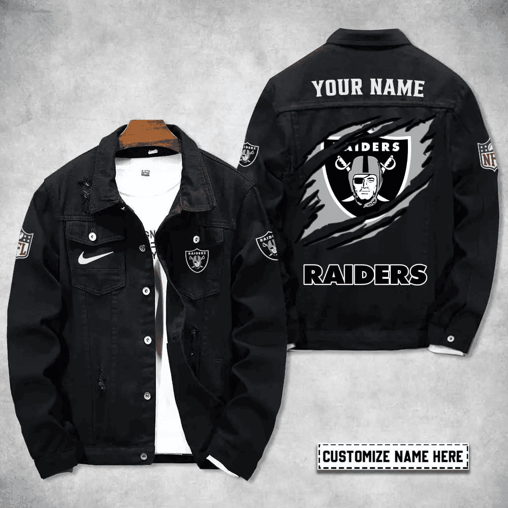 Las Vegas Raiders Personalized Premium Denim Jacket S9DJ079