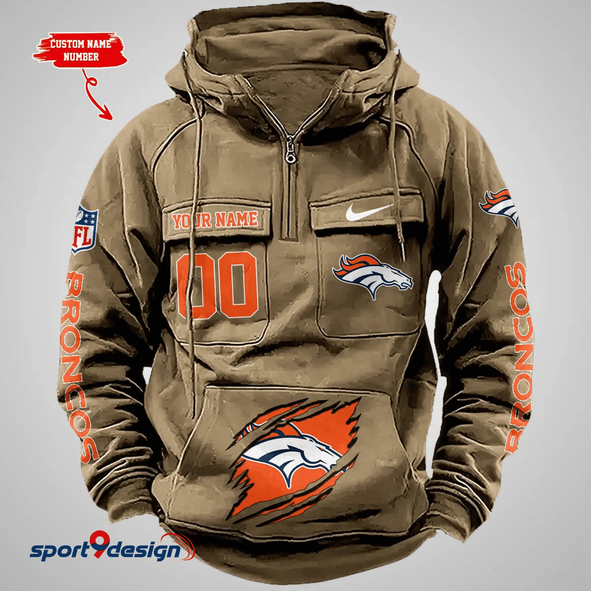 Denver Broncos Vintage Men Hoodie AZVMHD147