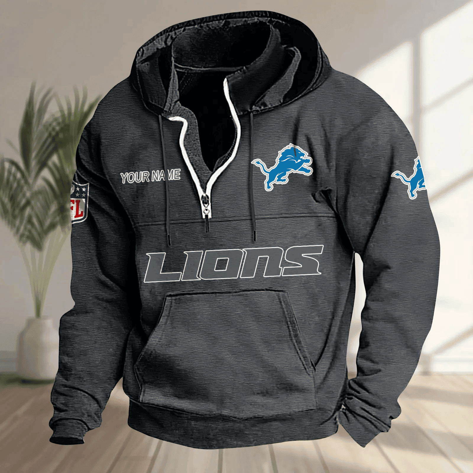 Detroit Lions Half-zip Hoodie SPTHZHC011