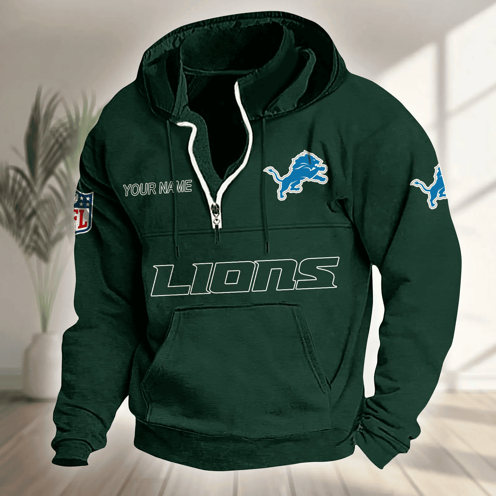 Detroit Lions Half-zip Hoodie SPTHZHC011