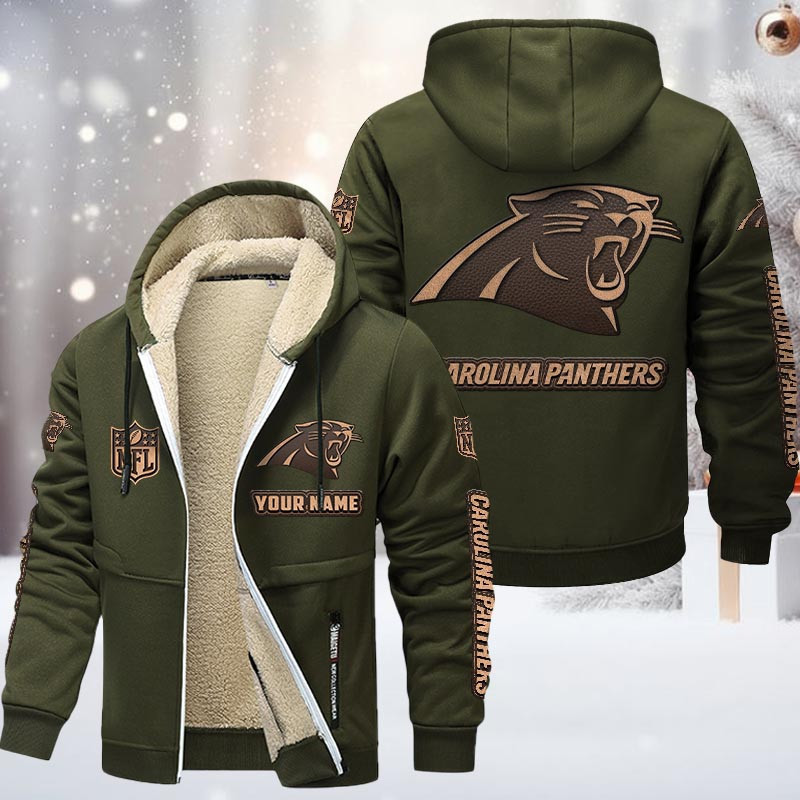 Carolina Panthers DMTZ0842 Premium Sherpa-Lined Winter Hoodie – Personalized Edition