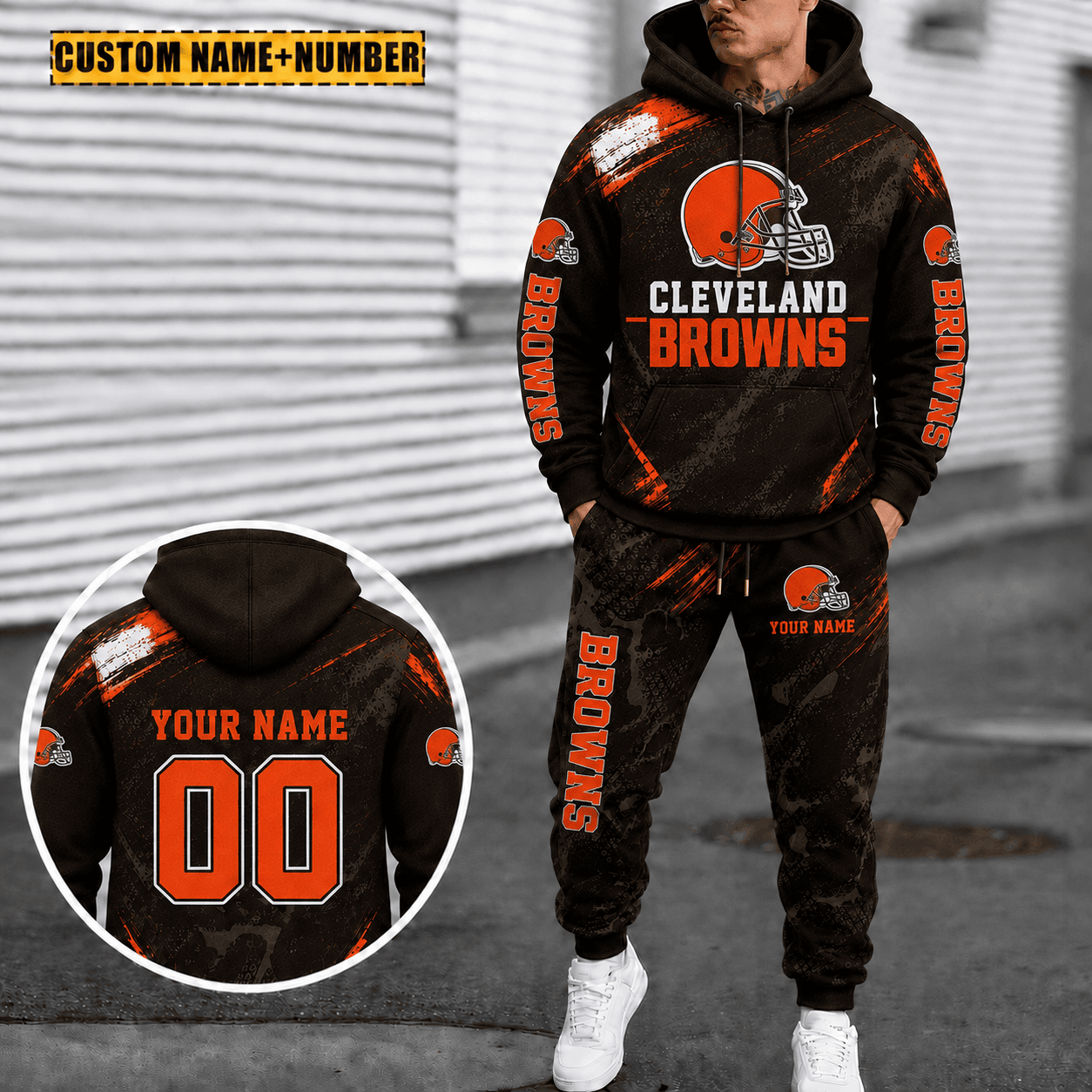 Cleveland Browns Personalized Combo Hoodie And Sweatpants Gift For Fan VA1045