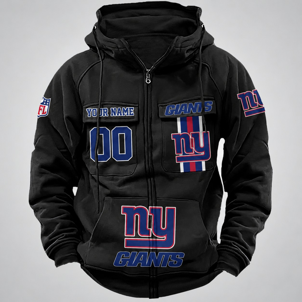 New York Giants Vintage Men Hoodies Zipup DV6 AZVMHD435