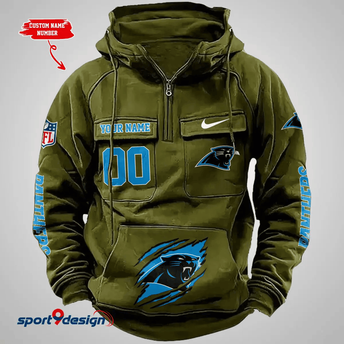 Carolina Panthers Vintage Men Hoodie AZVMHD142